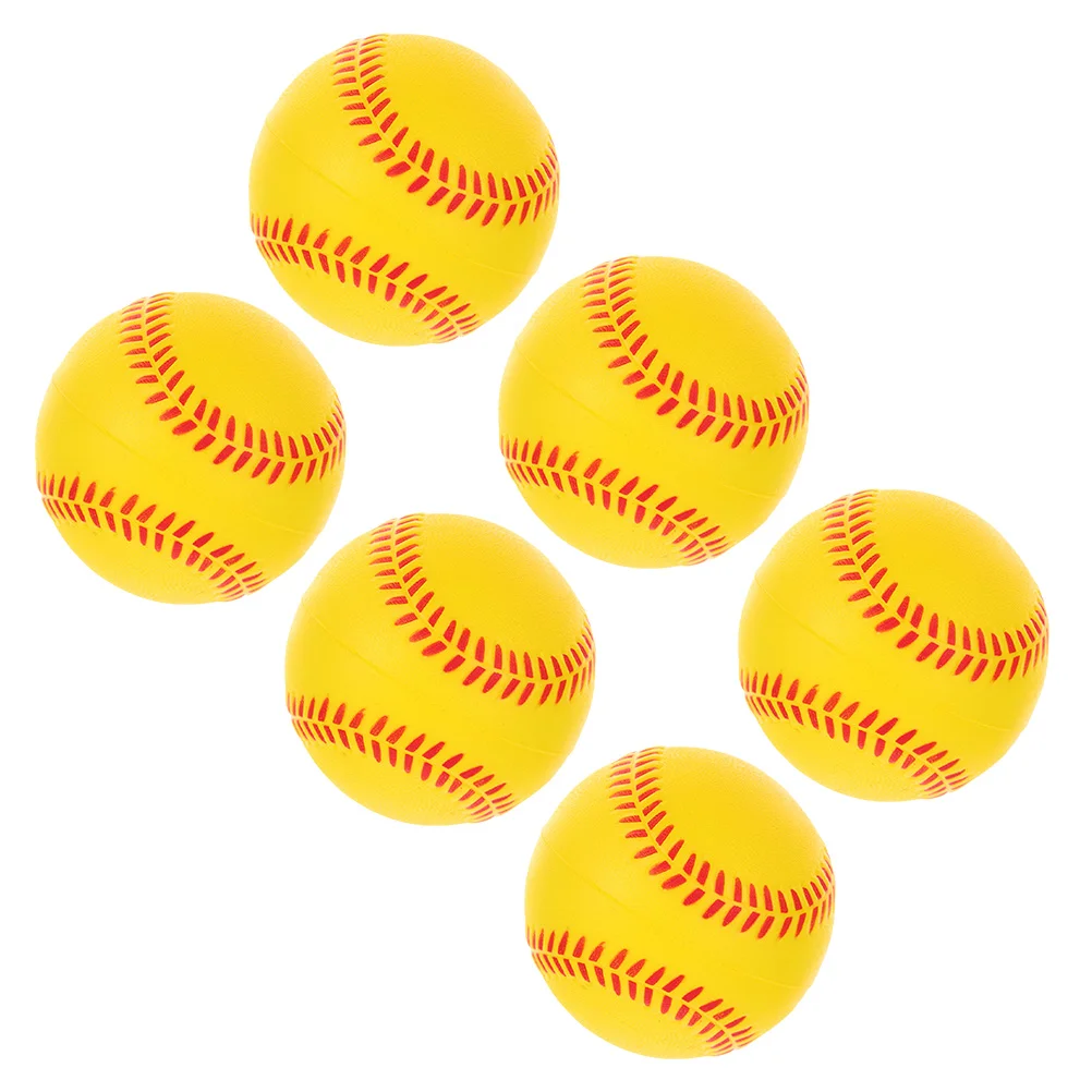 6 Pcs Children Training Baseball Playing Kids Softball Toys Balls Baseballs for Hitting Pu Sponge