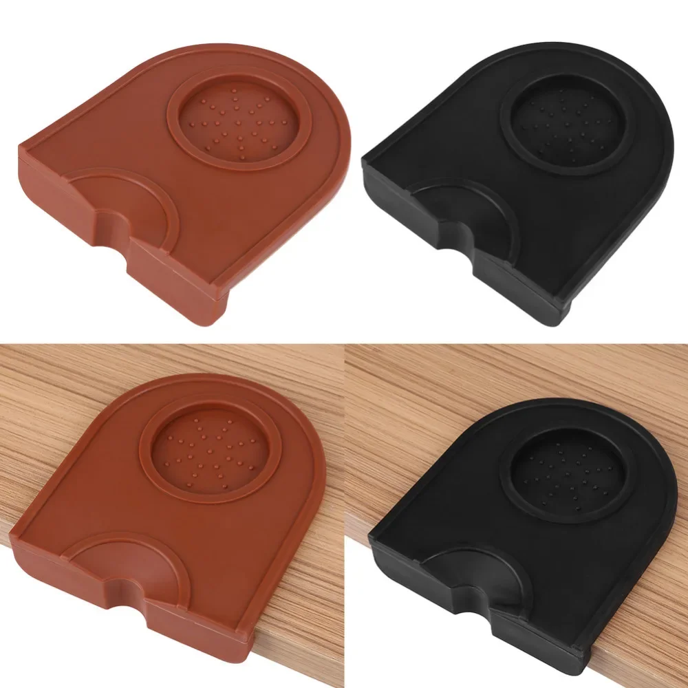 Silicone Coffee Tamper Mat Anti-skid Espresso Coffee Tamping Rest Holder Corner Edge Pad Black Mat for Office Bar Coffee Shop
