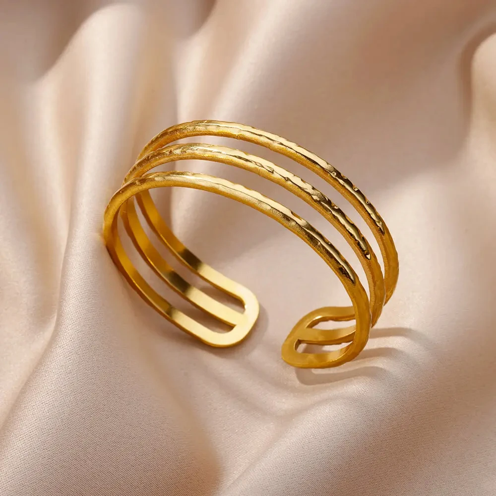 Stainless Steel Bangles Bracelet for Women Gold Plated Luxury Multi-layer Bracelets 2023 Free Shipping Jewelry pulseras mujer 2