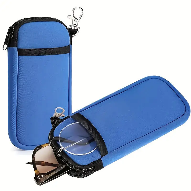 Carabiner 선글라스 케이스와 휴대용 지퍼 부드러운 안경 케이스 지퍼 안경 주머니 안경 보호 쉘 가방 2 스타일