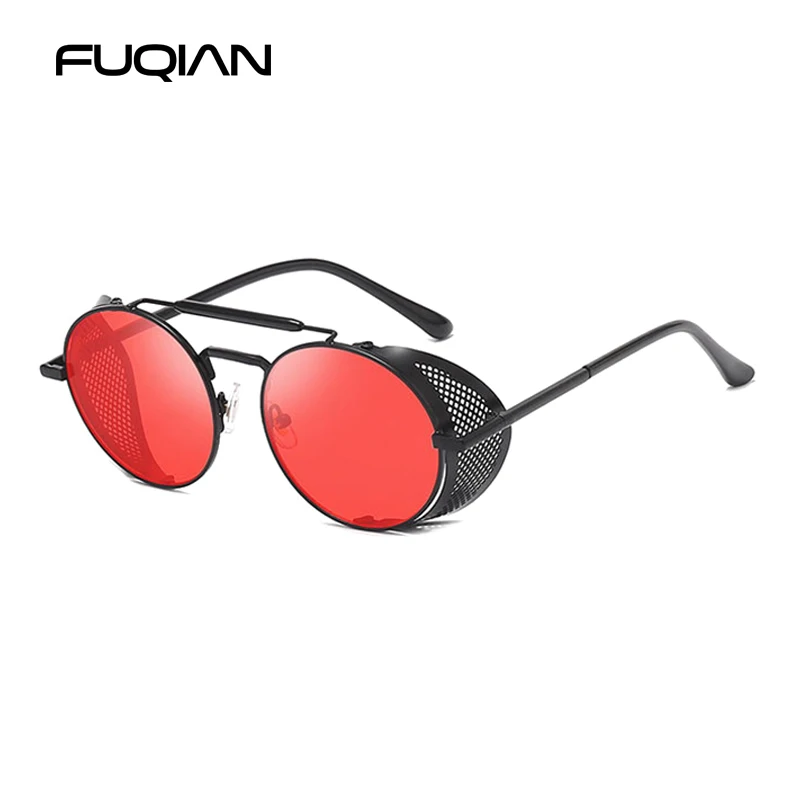 Vintage Retro Steampunk Round Metal Sunglasses