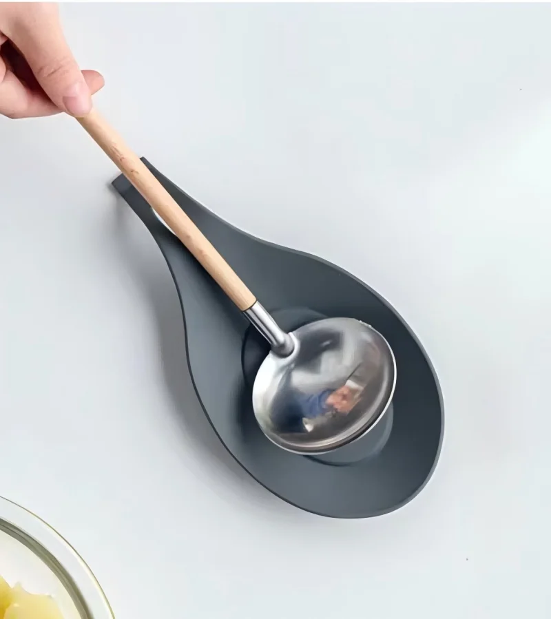 Kitchen Utensil Holder Silicone Spoon Rest Spatula Holder Heat Resistant Utensil Placemat Tray