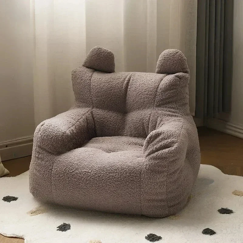 Cute Small Sofa Chair Children's Sofa Baby Reading Lazy Cotton Removable and Washable and Linen Lamb's Wool Fabric