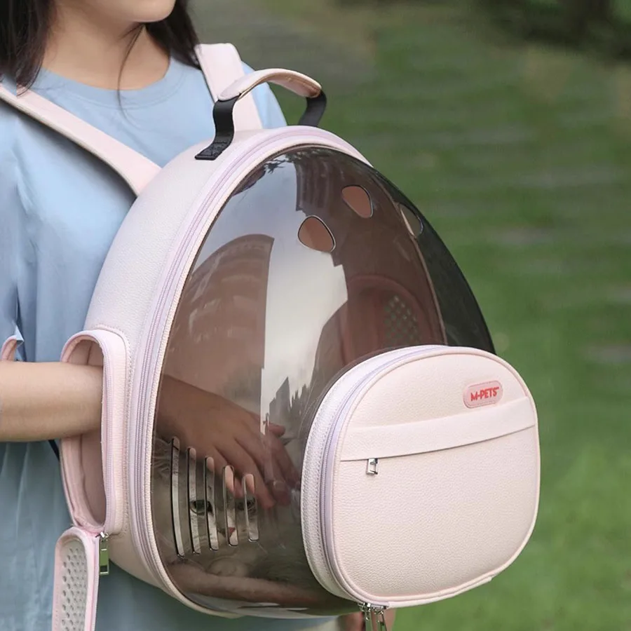 Girls Cat Bag Cute Travel Zipper Portable Outdoor Cat Bag Breathable Case Shoulders Chest Transparent Mochila Pet Carrier