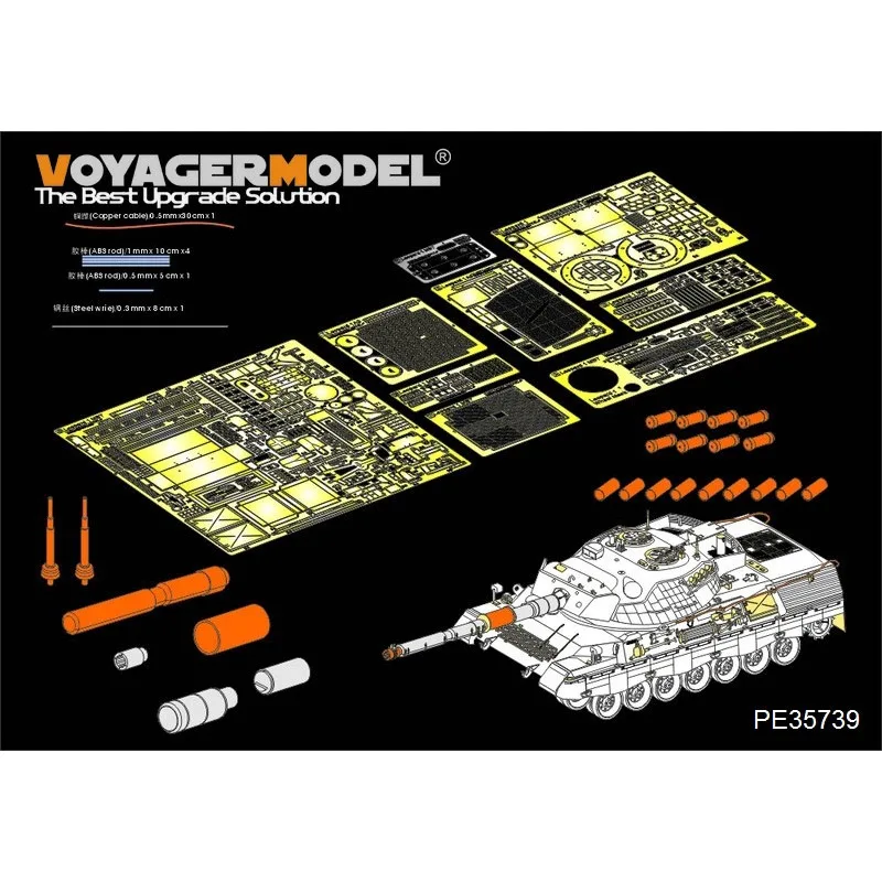 

Voyager Model PE35739 1/35 Scale Modern German Leopard1A5 MBT (B ver include Gun barrel）(For MENG TS-015)