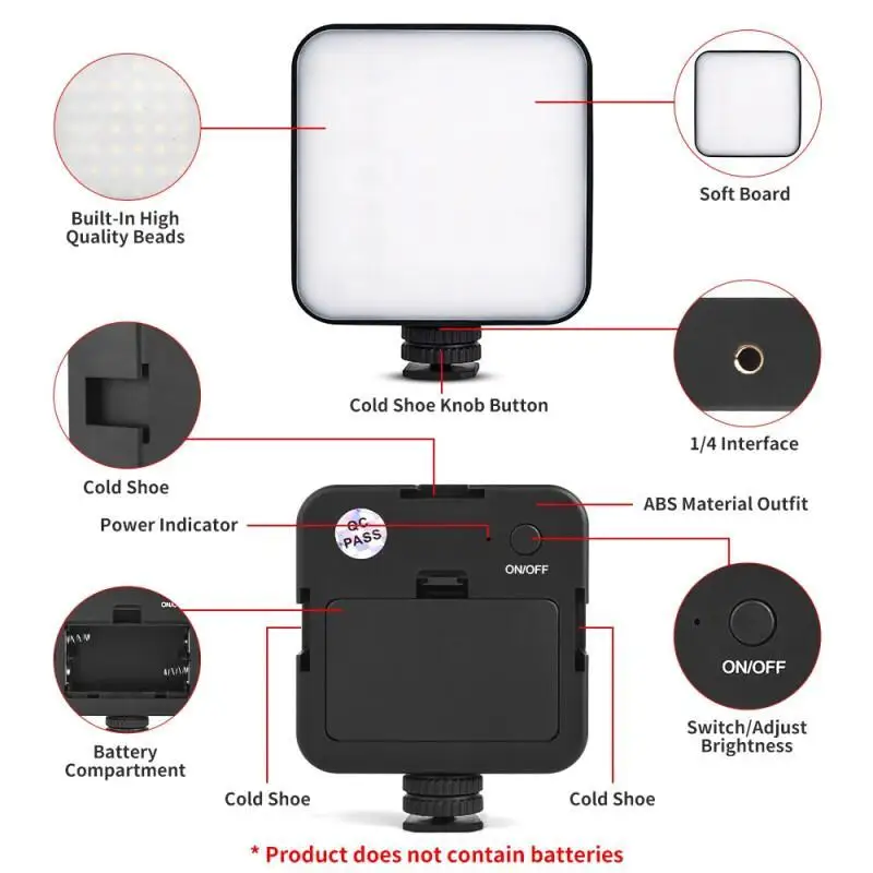 Portable LED Video Light for Camera Photography