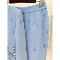 HIGH STREET Newest Fashion 2026 Designer Runway Suit Set Women's Stand Collar Zip Back Cropped Tops Long Skirt Set 2pcs - Image 6