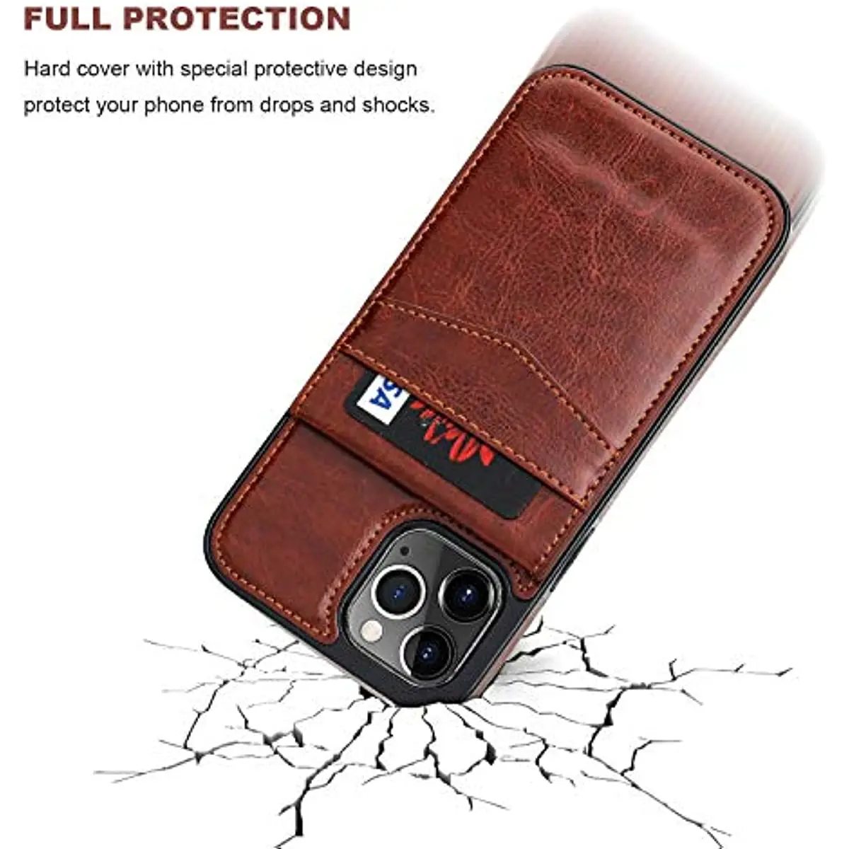 Vertical Horizontal Stand Case for iPhone 14 Plus 13 12 11Pro Max Leather Magnetic Clasp Wallet Cover with Credit Card Women Men
