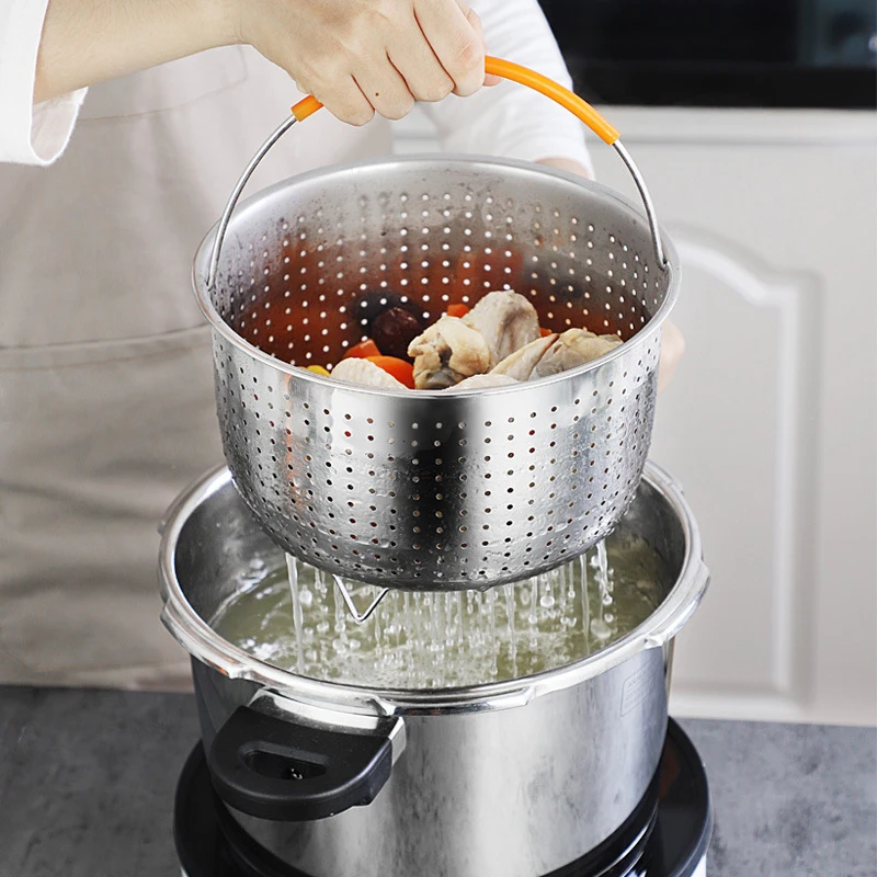 Stainless Steel Steamer Basket Pot Accessories for 3/6/8 Qt Pot Pressure Cooker