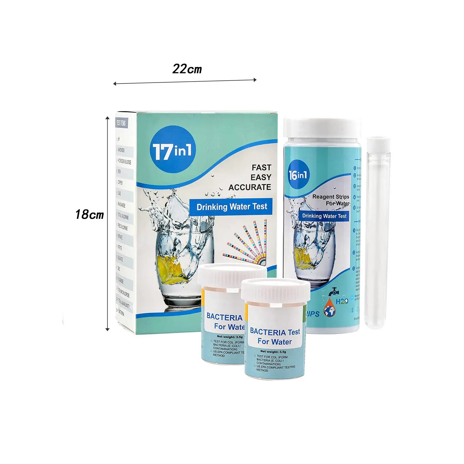 Water Testing Set PH Water Quality Test Well and Drinking Test Set for Freshwater Fish Tank Pond SPA Aquarium