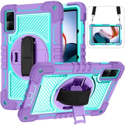 Shockproof Kickstand Tablet Cover with Hand Grip & Shoulder Strap - Red Color for Xiaomi Pad 6 Pro 11 (Purple)