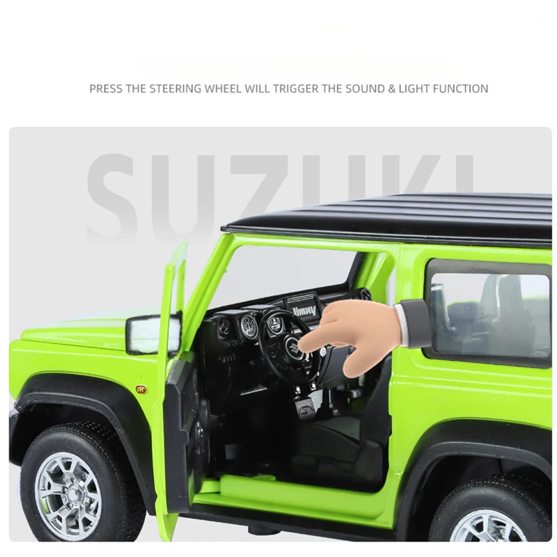 1:24 SUZUKI Jimny SUV Alloy Car Model Diecasts Metal Off-Road Vehicles Car Model Simulation Sound Light Collection Kids Toy Gift 6
