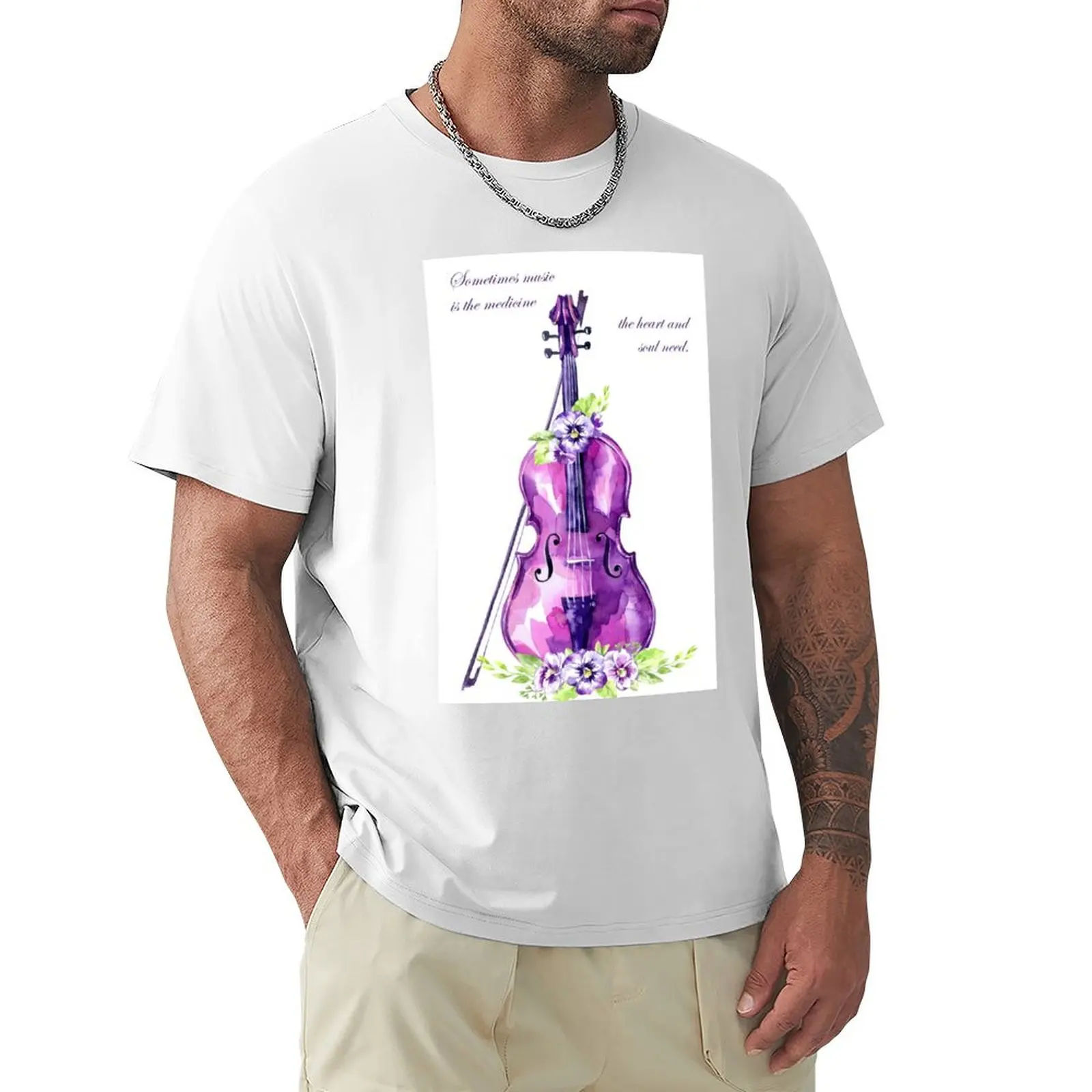 

Sometimes music is the medicine T-shirt summer clothes heavyweights animal prinfor boys big and tall t shirts for men