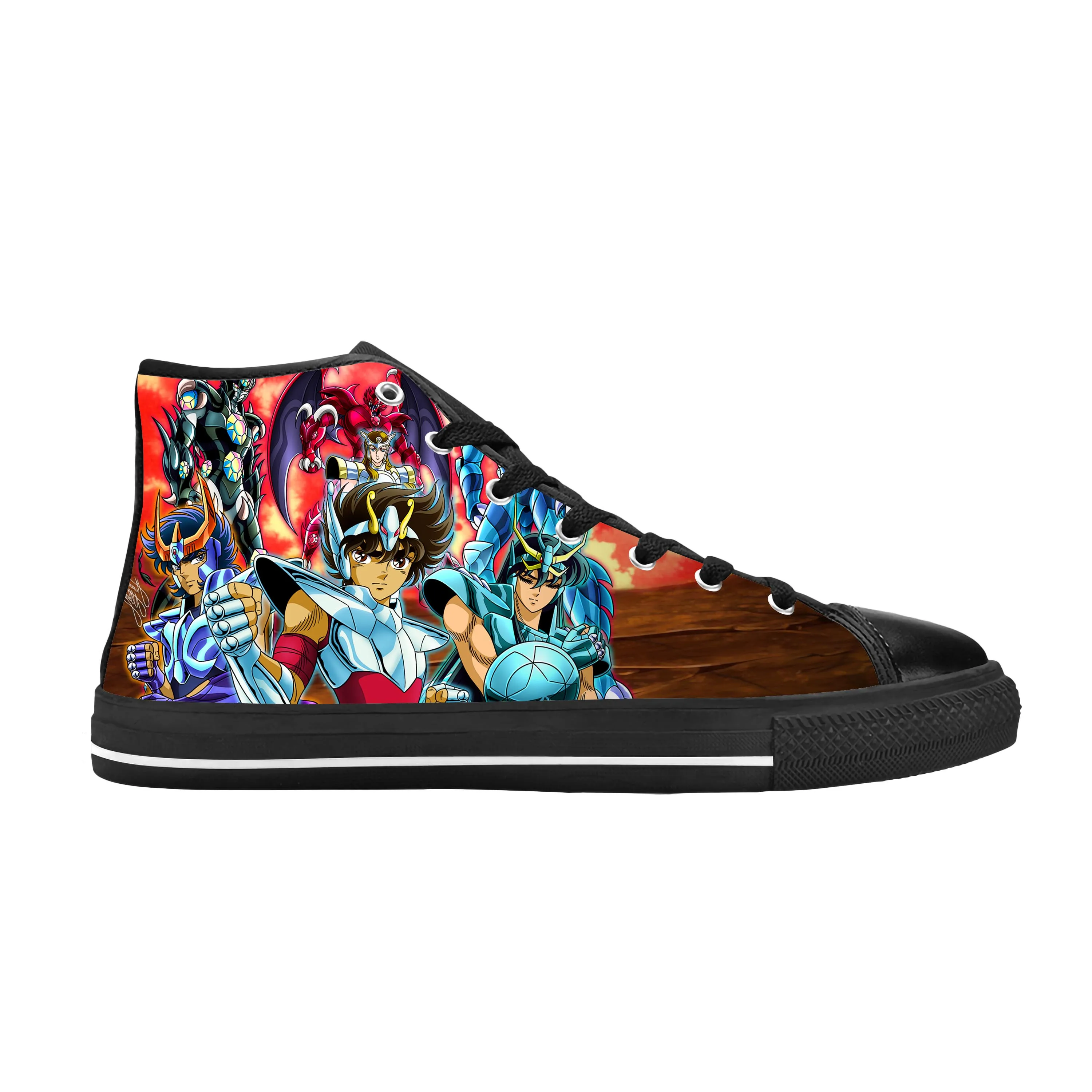 

Seiya Japanese Anime Cartoon Manga Comic Saint Casual Cloth Shoes High Top Comfortable Breathable 3D Print Men Women Sneakers