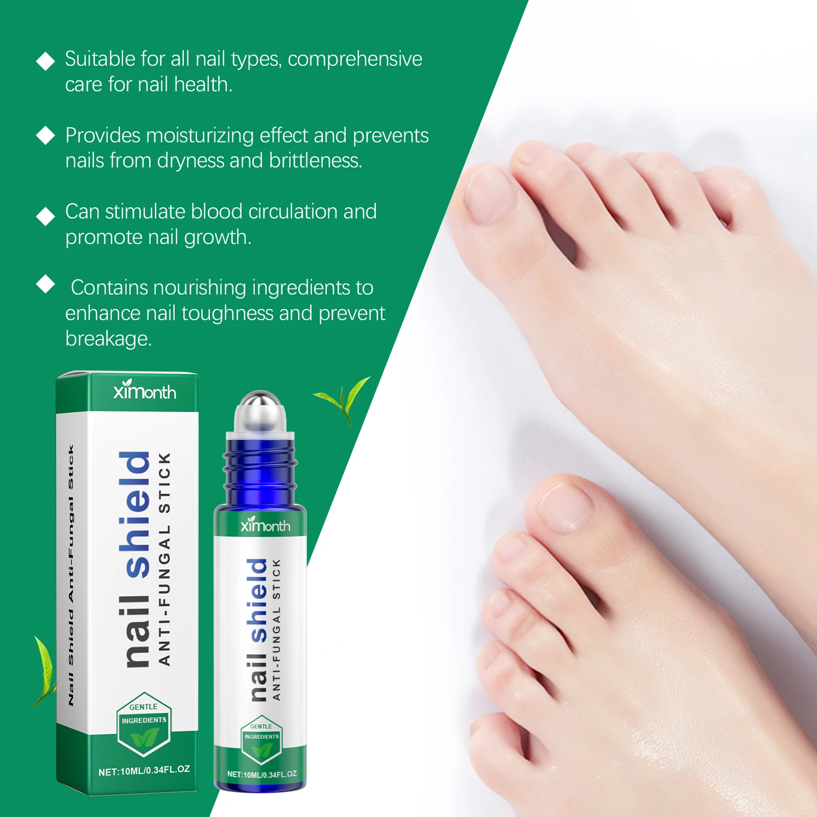 Nail care ball stick Daily cleansing hands and feet nails soft and moisturize nail surface gentle nourishing armor stick
