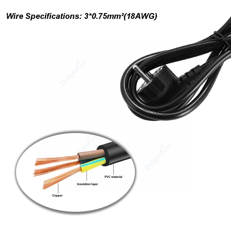 EU   ڵ F Ÿ  ÷ IEC C13  ̺, ũž PC ǻ    3D  LCD TV, 3m
