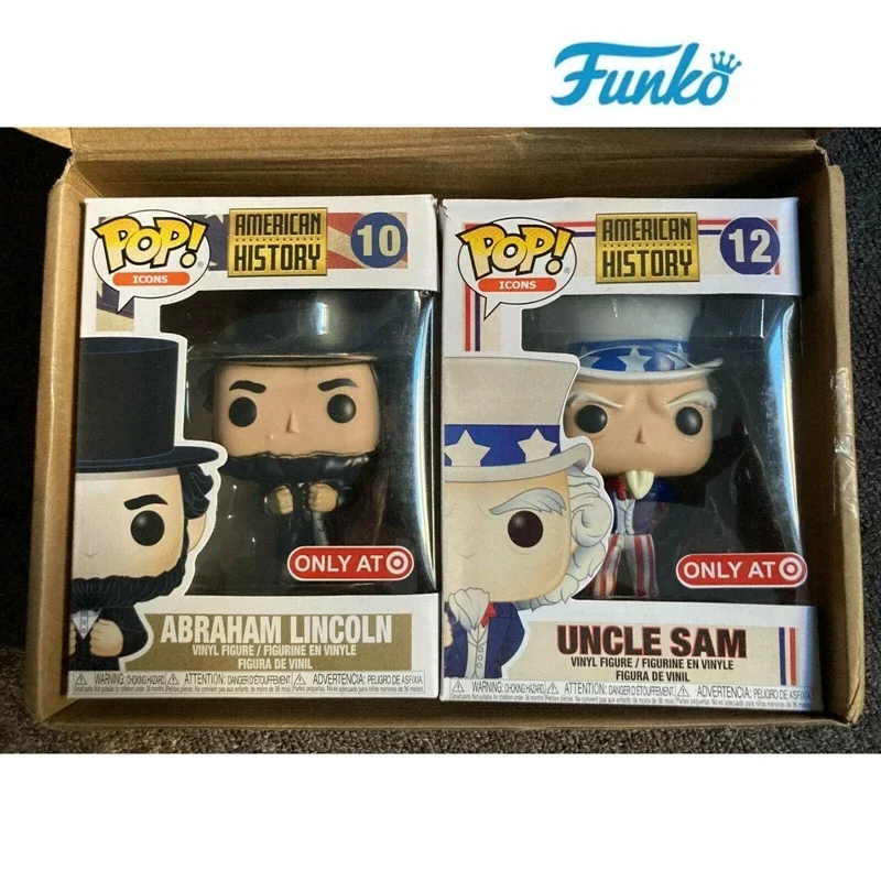 thumbnail image 2 of FUNKO POP Iconos Historia americana Abraham Lincoln #10 Tío Sam #12 Figuras de juguete de vinilo Acción Brinquedos Colección Modelo Juguetes, 2 of 5