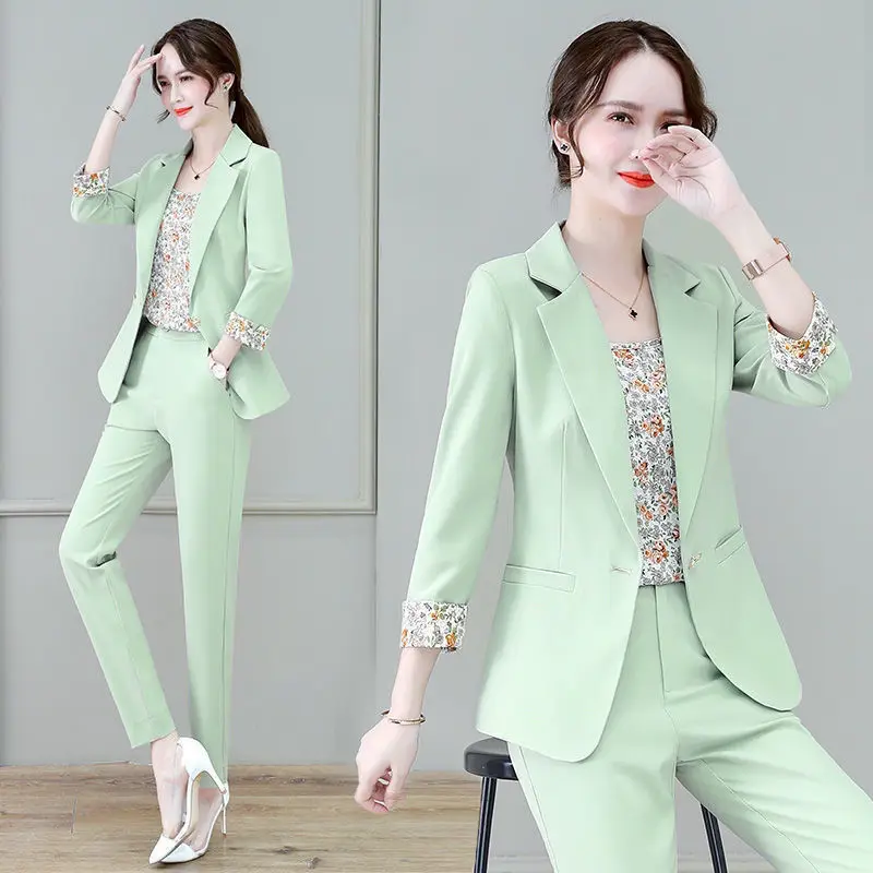 2022 Spring, Summer and Autumn New Style Suit Three Piece Suit Korean Casual Elegant Age Reducing Professional Women\'s Suit