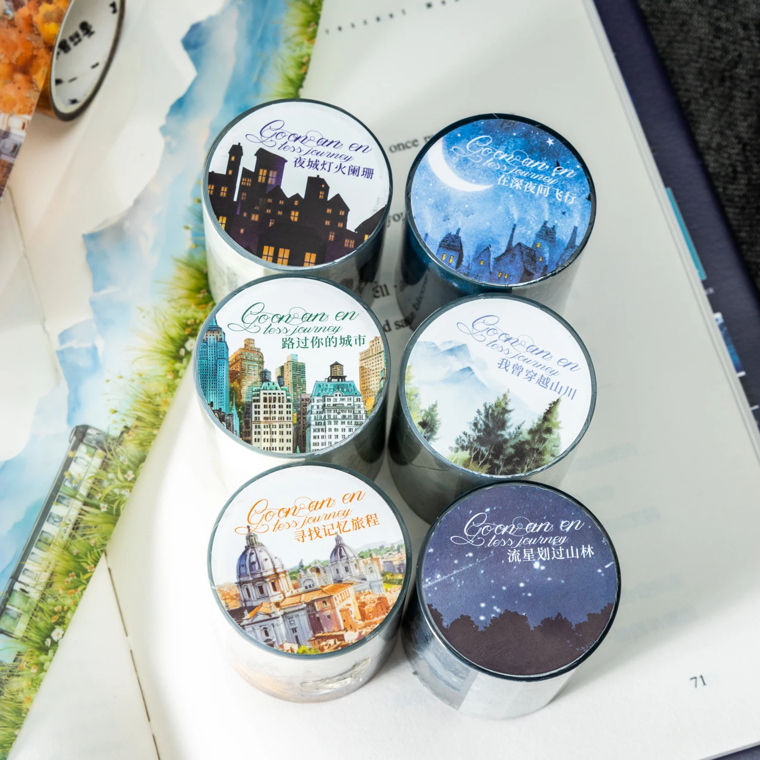 2m Romantic Journey Washi Tape for Card DIY Scrapbooking Adhesives Supplies Handbook Planner Decorative Sticker Masking Tapes 5