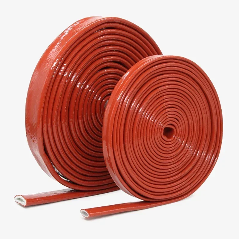 1/5m 직경 430mm 고온 방지 유리 섬유 튜브 실리콘 수지 코팅 유리 섬유 땋은 내화 슬리브