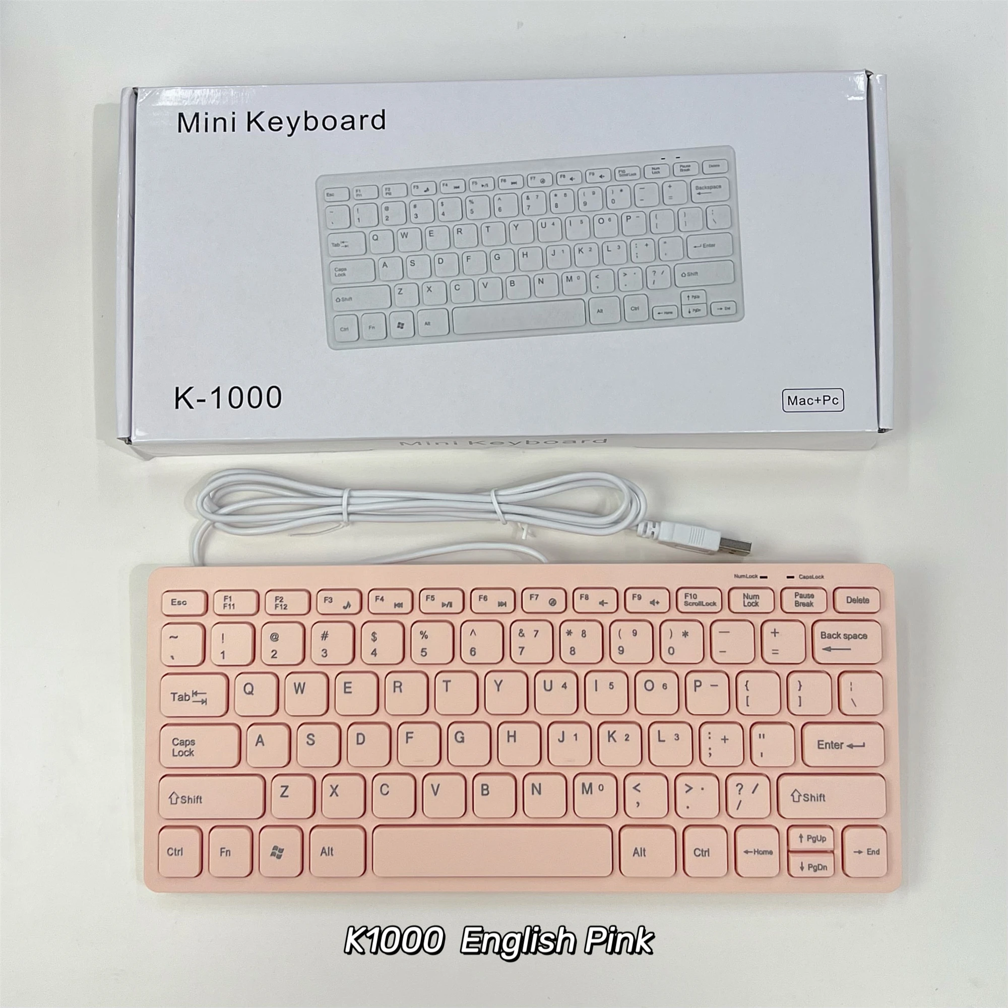 데스크탑 컴퓨터 PC 노트북용 78키 얇은 한국어 일본어 독일어 러시아어 프랑스어 스페인어 USB 유선 미니 키보드 언어