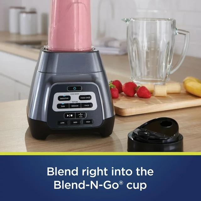 Blender with Texture Select Settings, Blend-N-Go Cup and Glass Jar