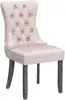 Velvet Dining Chairs Set of 4, Upholstered High-end Tufted Dining Room Chair with Nailhead Back Ring Pull Trim Solid Wood Legs 4