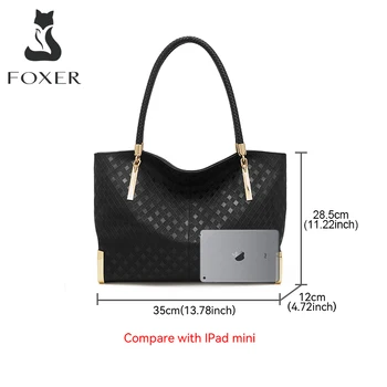 FOXER Brand Genuine Leather Handbag Winter Women Original Design Shoulder Bag Luxury Tote Large Capacity Lady Bag Chrismas Gift 2