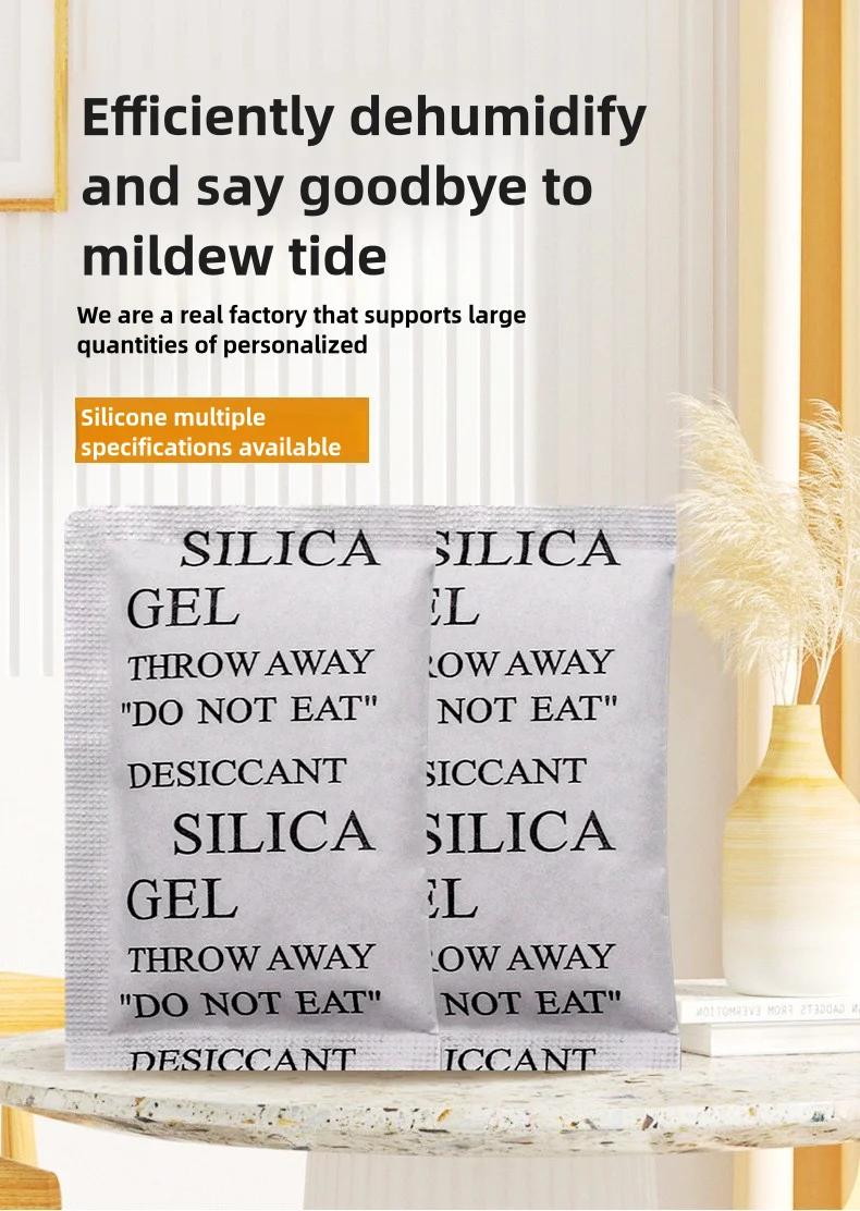 Description Picture 2 of item100pcs 1/2/3/g Silica Gel Desiccant Transparent Silicone Desiccant Small Package Dehumidifier Shoes Moisture-proof Agent