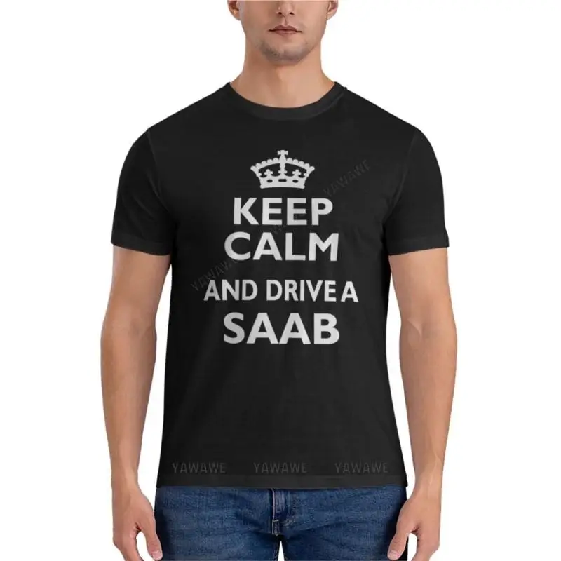 

Saab Owner Love Funny Cool Keep Calm DriveEssential T-Shirt mens plain t shirts mens clothes summer black t-shirt men tees