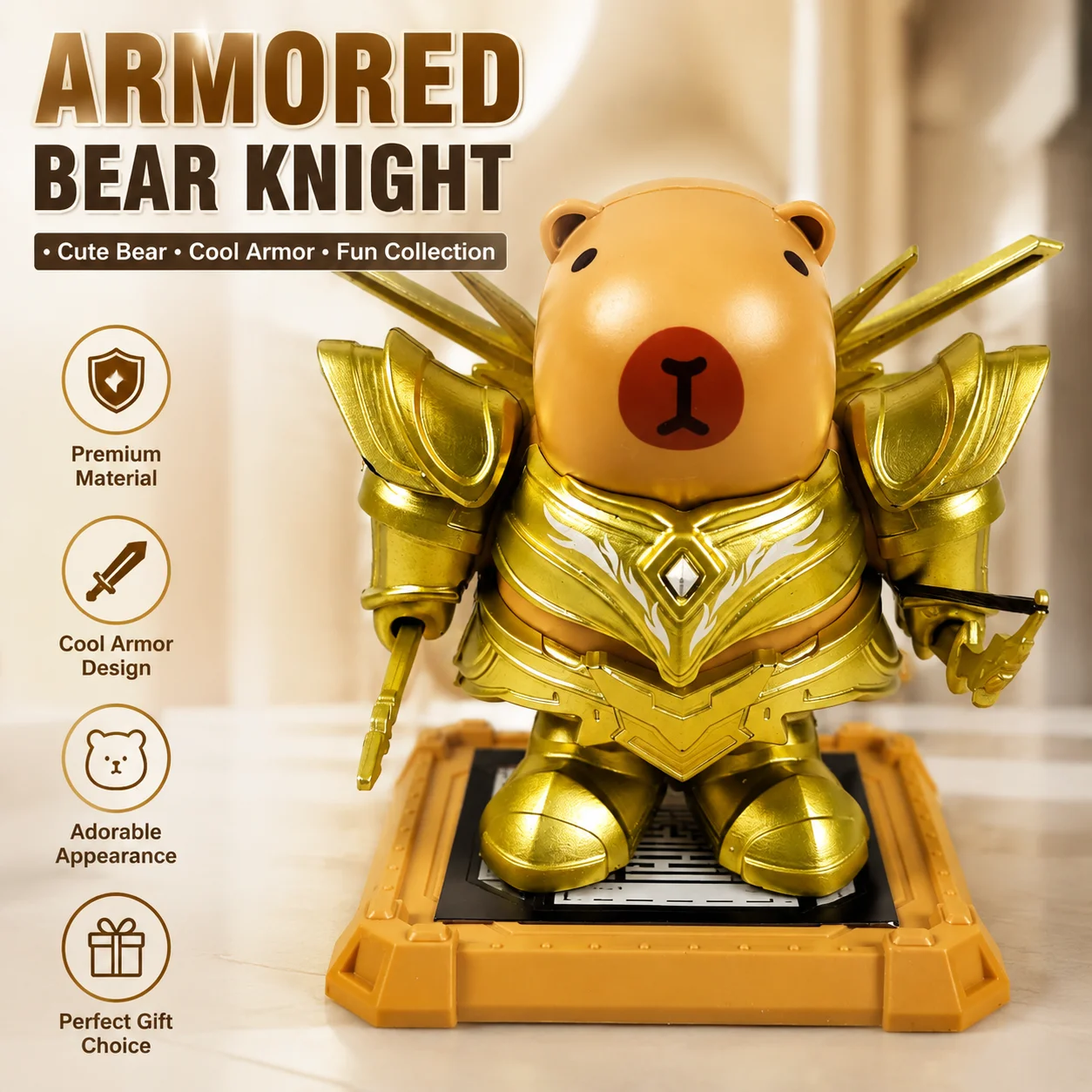 Capybara Mecha Armor Deluxe Action Figure Set with Accessories & Display Base
