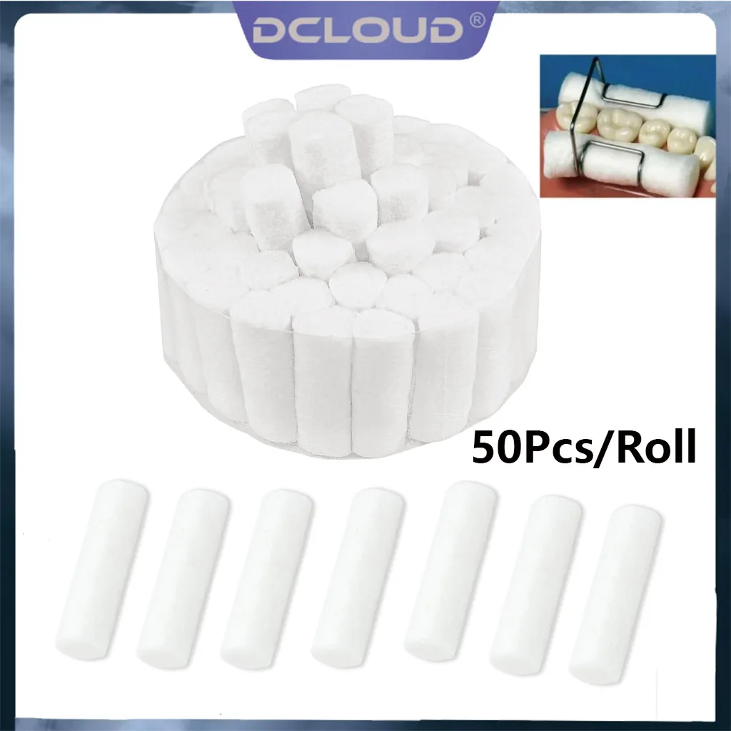

50Pcs/Roll Disposable Dental Cotton Wool Teeth Medical Surgical Consumable High Absorbent Teeth Whitening Dentistry Materials