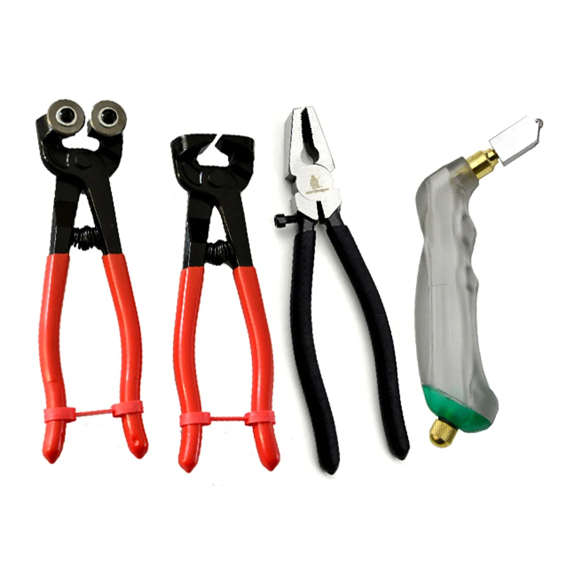 Glass Cutter Tools Kit Glass Break tweezers 8 inch Mosaic Pliers And Tile Nipper DIY Hand Tools End Cutting Plier For Choosed