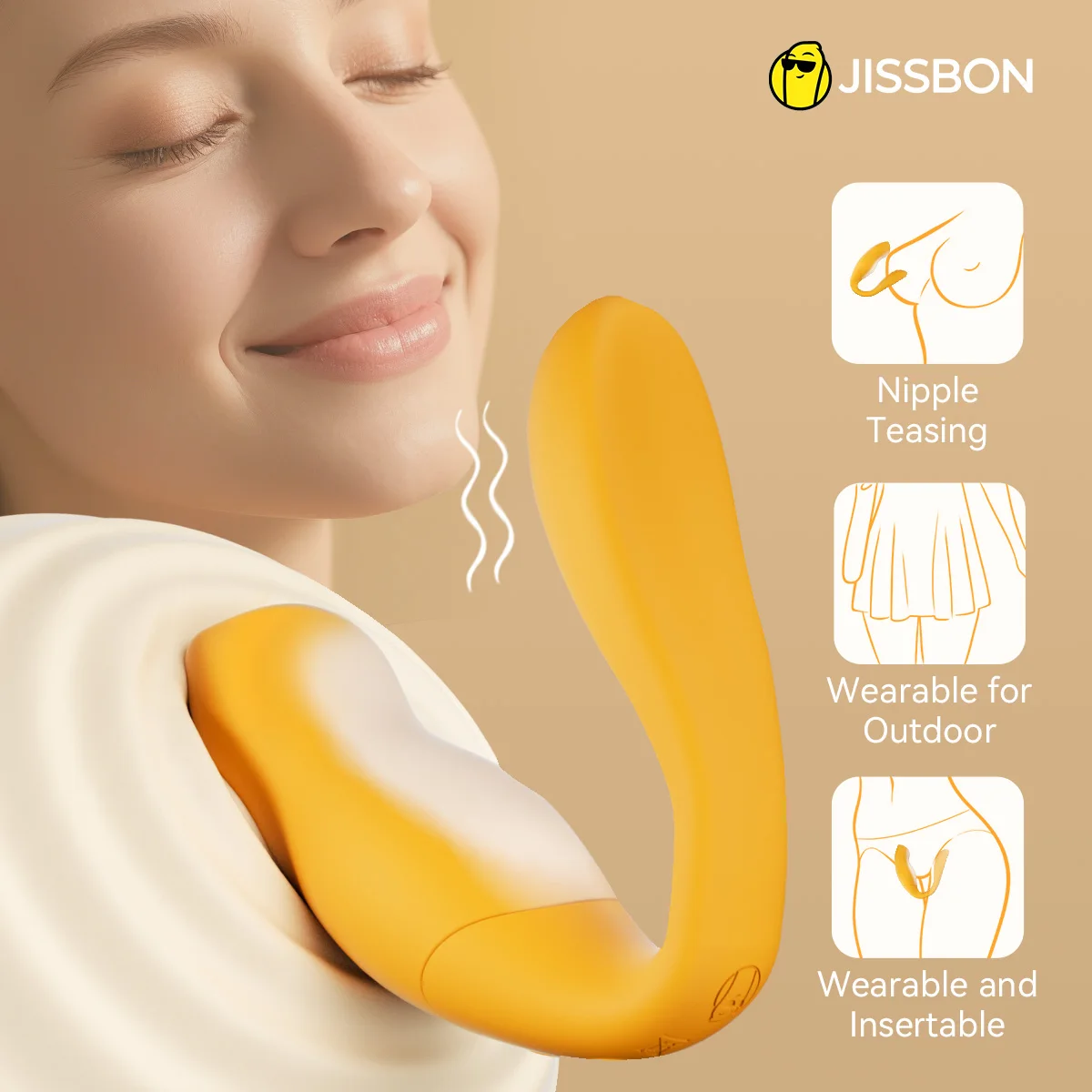 Jissbon Tragbarer Dual-Vibrator für Frauen, G-Punkt- und Klitoris-Stimulation, vibrierender Dildo, weibliche Vagina, Penetration, Sexspielzeug für Erwachsene 1