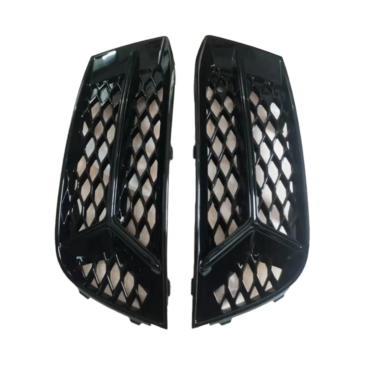 Left+Right Side Front Mesh Honeycomb Lower Bumper Fog Light Grille Cover for Audi A3
