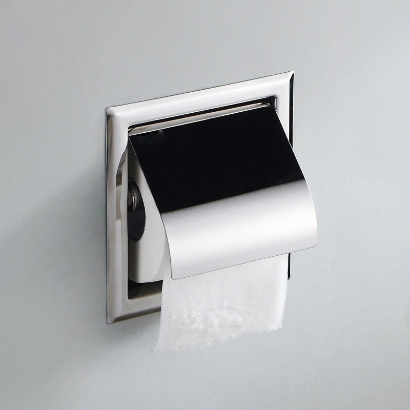 New Toilet Paper Holders Bathroom Accessories Wall Mount Concealed Toilet Paper Box w/Cover