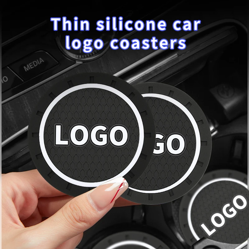 2Pcs Car Logo Water Cup Mat Portabottiglie Per Perodua Axia Bezza Myvi Alza Ativa Aruz