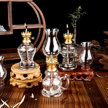 Glass Kerosene Lanterns Oil Lamp Glass Classic Retro Family Decorative Lights High Capacity Quality Portable Adornment