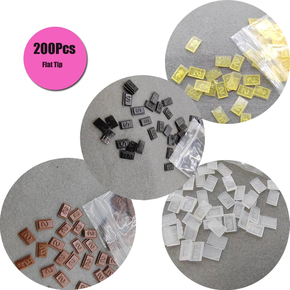 Keratin Glue U Tip Glue Chips 200pcs Prebonded Fusion Rebonded Beads Nail Bond Tip Flat Tips Rebonds Keratin Bonding hair extension glue hair extension glue stick keratin glue keratin grain