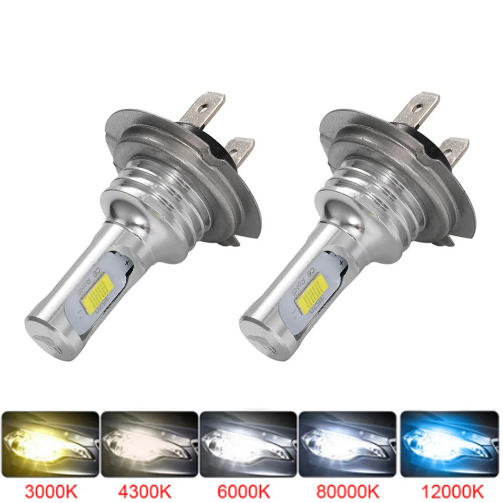 2Pcs H7 H4 LED CSP Car Led Fog Light Headlight H8 H11 H9 9005 9006 HB4