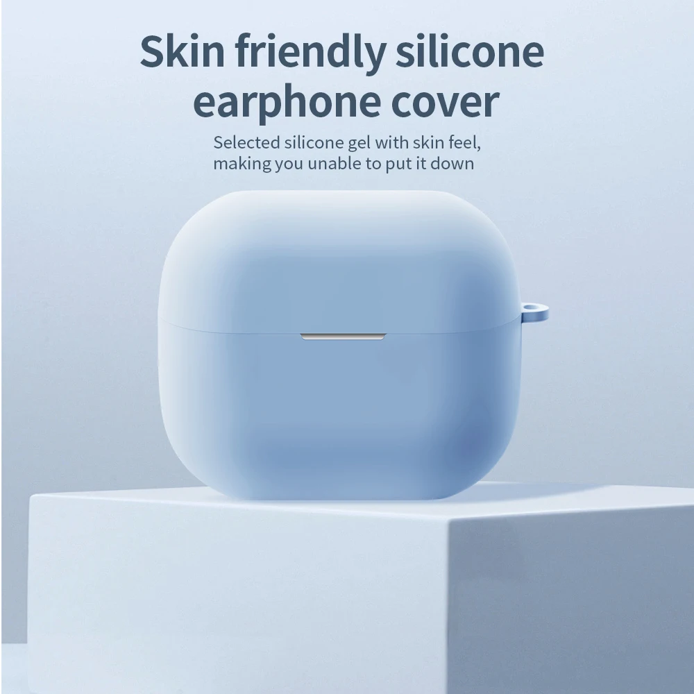 Silicone Shockproof Dust-Proof Earbuds Case with Keychain