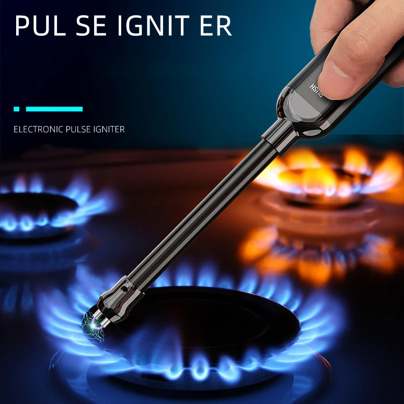 

New Metal Multi Color Long USB Charging Arc Lighter Personalized Creativity Wind Proof Ignition High Efficiency Kitchen Lighter