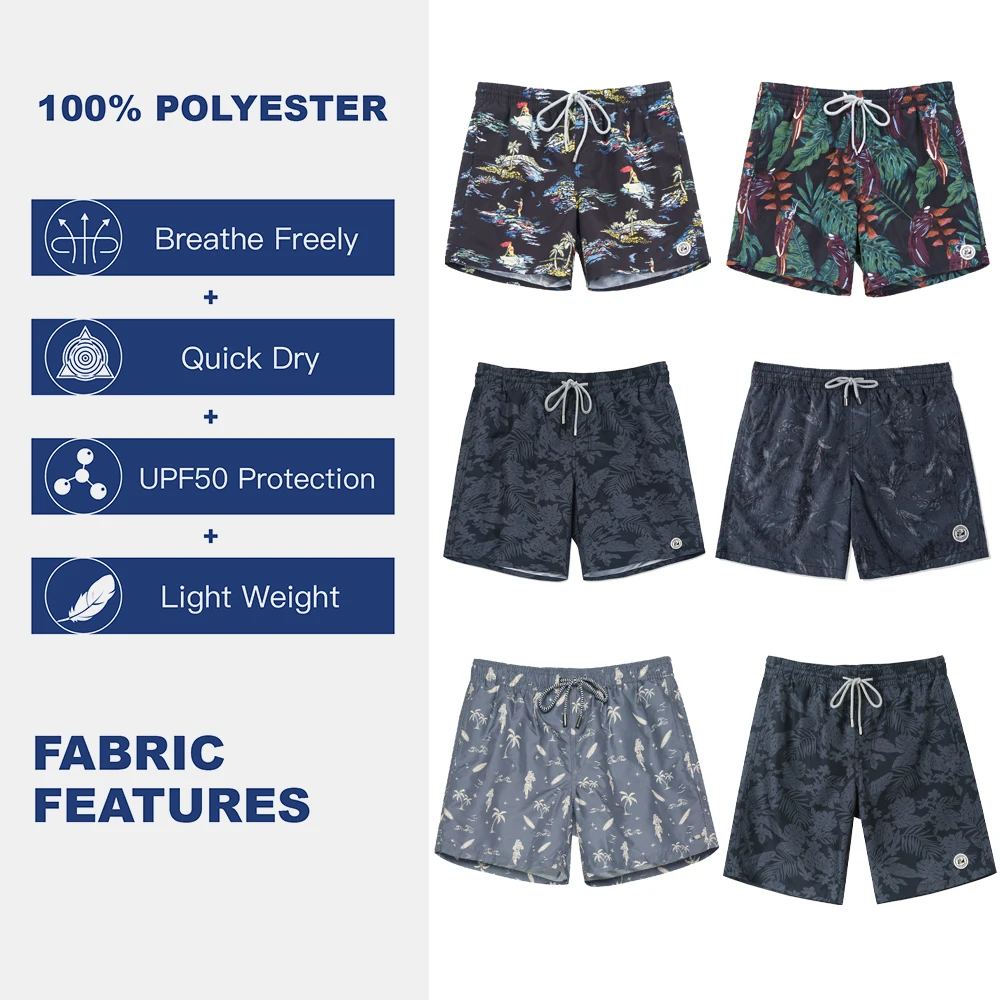 Mens Quick Dry Swim Trunks Printed Beach Board Shorts Mesh Lining Swimwear Bathing Suits Swimming Shorts swim trunks swim shorts