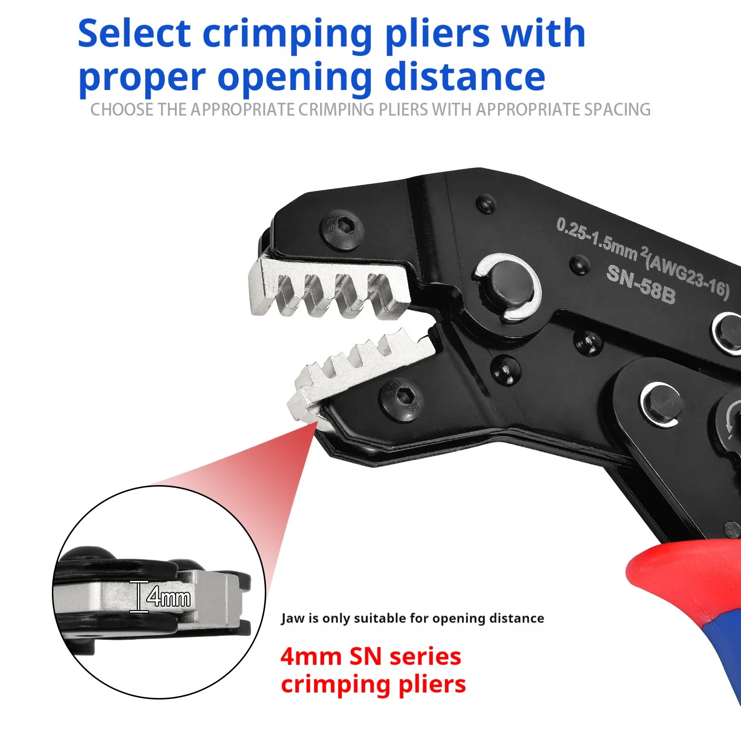 Crimping Tool SN Series Jaw for Spring Terminals Bare Terminals Insulated 58B 2549 02C 06WF 2546B 58B 06