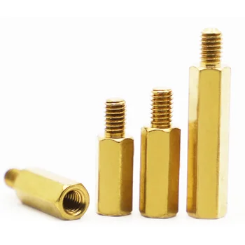 황동 육각 수컷 암컷 스탠드오프 보드 랙 스터드 육각 나사 기둥, PCB 기둥 마더보드 스페이서 나사 볼트 M2 M2.5 M3 M4 M5
