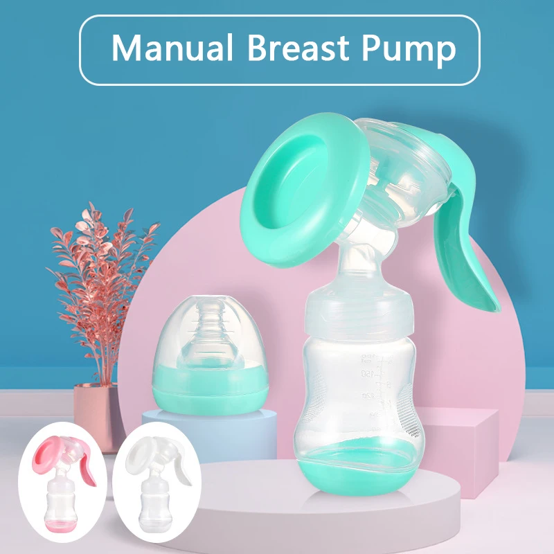 180ML Baby Feeding Manual Breast Pump Silicon BPA Free Nipple Suction Breast Milk Extractor Collector Pregnancy Breastfeeding portable postpartum manual breast suction pump breast milk collector for breastfeeding mother baby feeding bottles