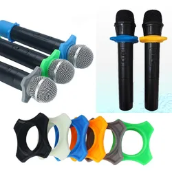 Shakeproof Silicone Microphone Holder Anti-Rolling Mic Protection Ring Bottom Rod Sleeve for BBs Mic KTV DJ Device
