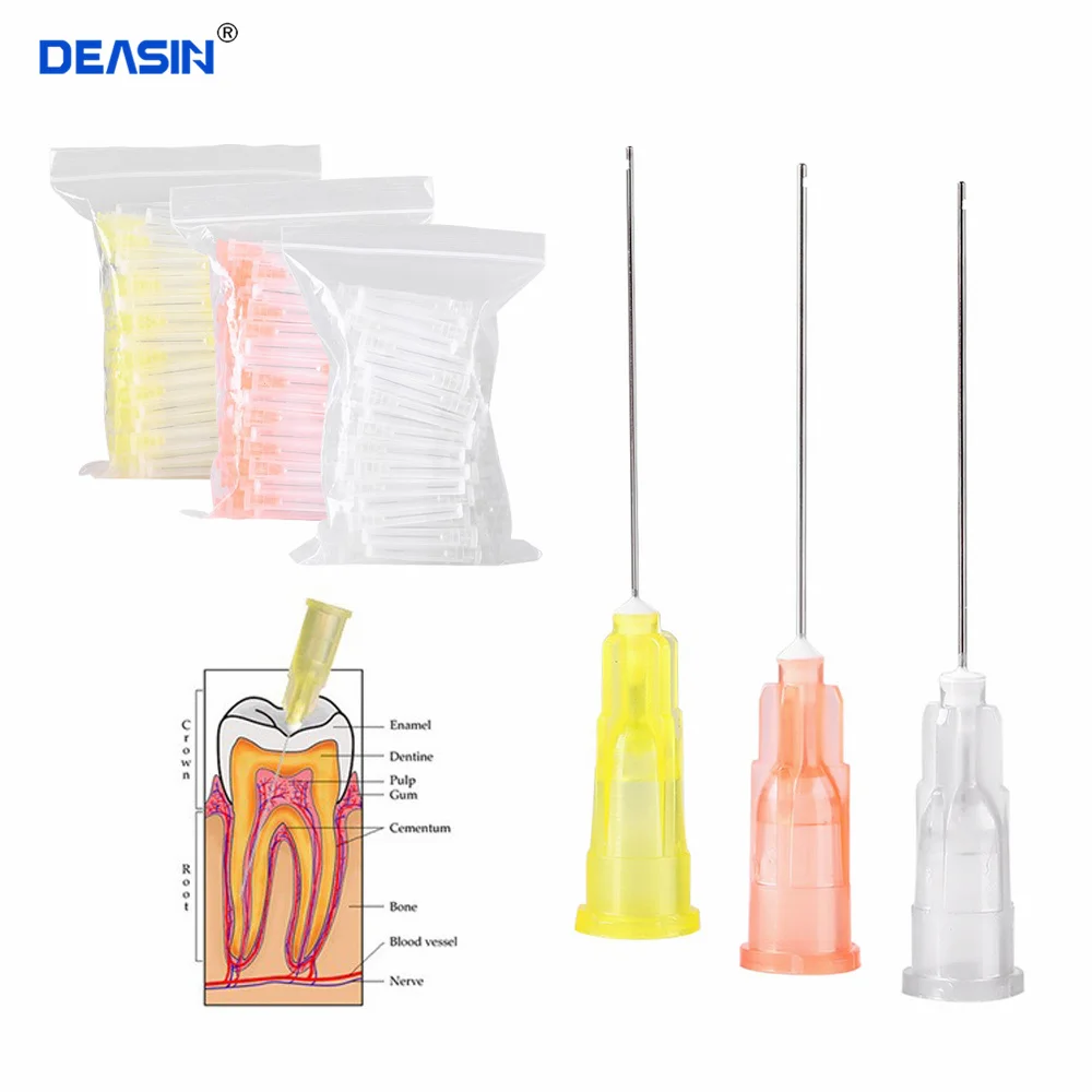 

100 шт., наконечники для ирригации эндонтической системы, 25 г/27 г/30 г, Концевая Закрытая боковая игла с одним отверстием, стандартная игла для мытья корневого канала