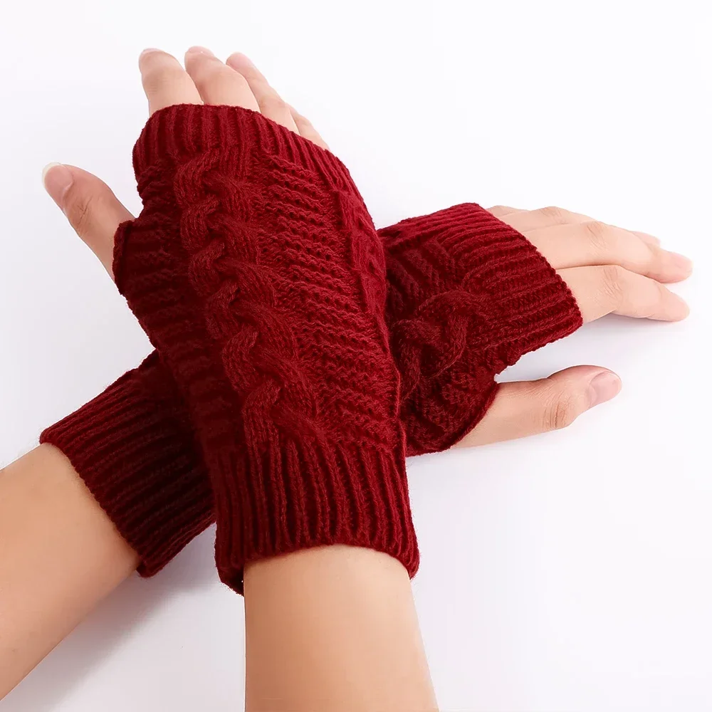 Mitaines D'hiver Pour Femme Sans Doigts - Tricot Doux, écran Tactile - Noir Ou Blanc - Pour Automne/hiver