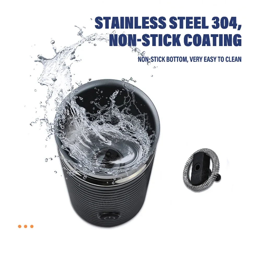 Hot And Cold Foam Maker And Milk Warmer Health Coating Low Noise Magnetic Rotation Design 550w Milk Frother Steamer 5